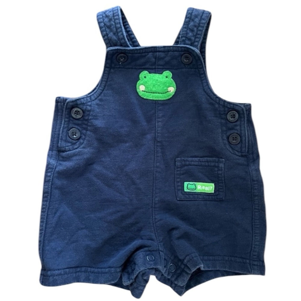 Carter’s Navy Blue Kids Overalls with Frog Patch 3 Month 100% Cotton